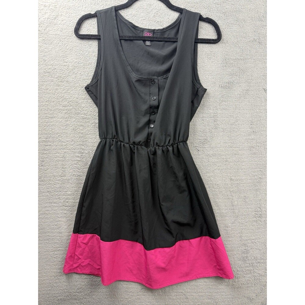 2b bebe dress Balck & Pink Color Block Dress Tank M